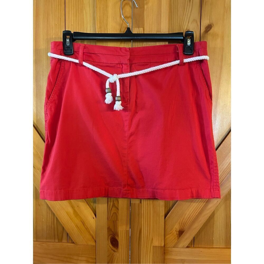 Cambridge Dry Goods Size 8 RED Mini Skirt Rope Belt Zip/Hook Closure NAUTICAL (8
